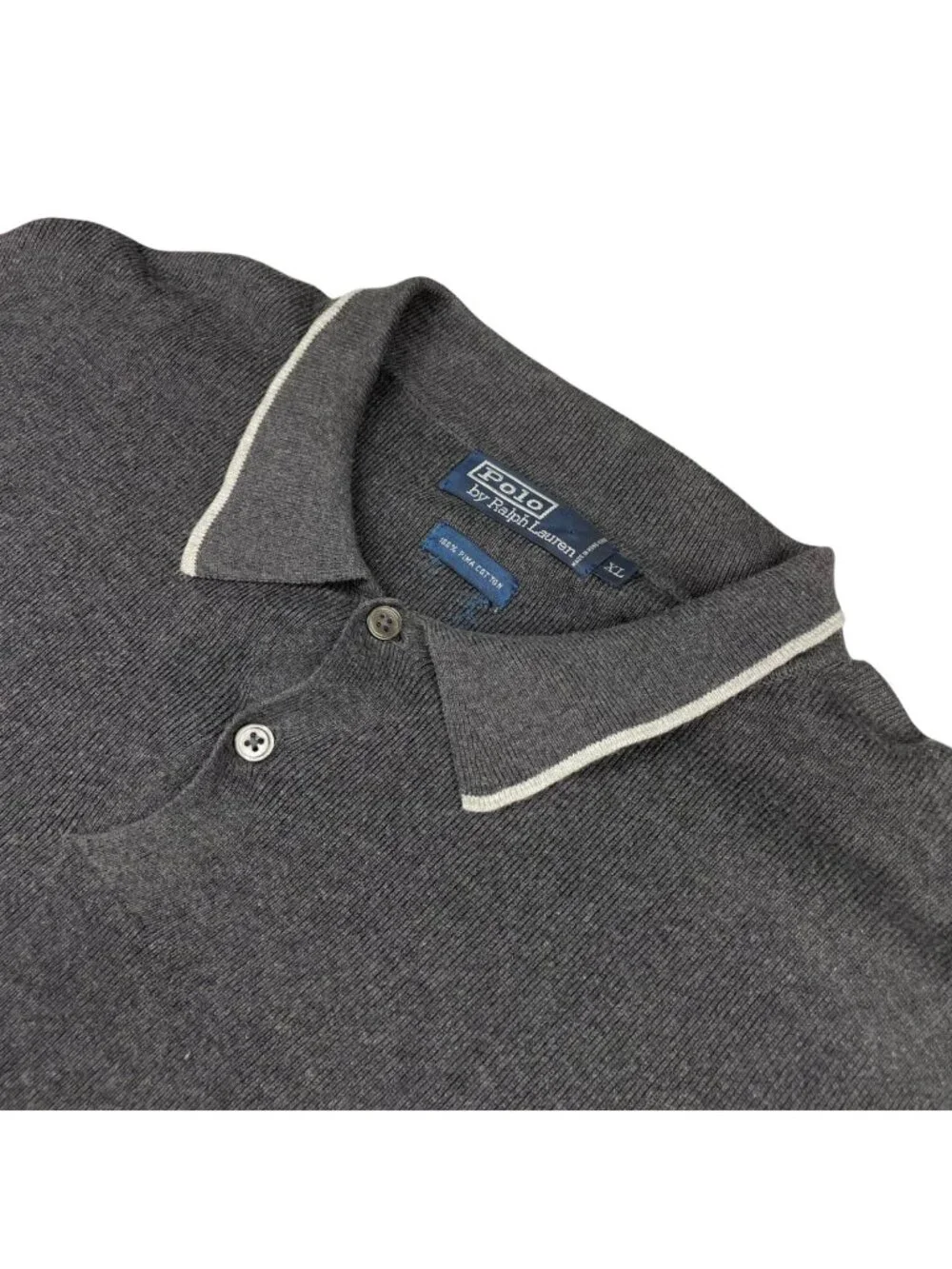 Polo Ralph Lauren Men's 100% Cotton Pullover Polo Sweater Gray • XL
